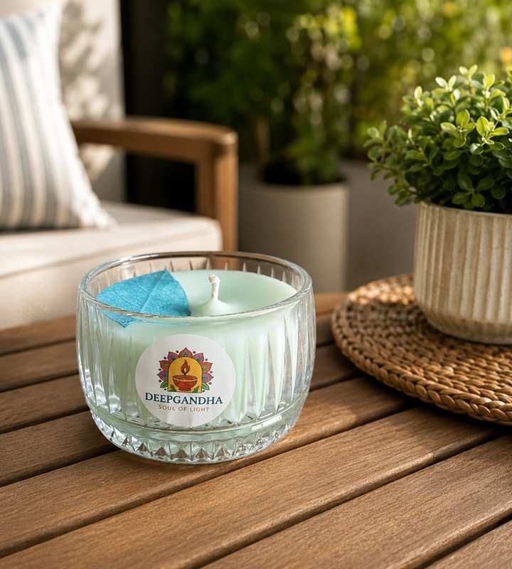 Green Glass Jar Candle
