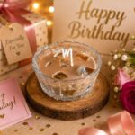 Cold Coffee Latte Candle in Glass Bowl