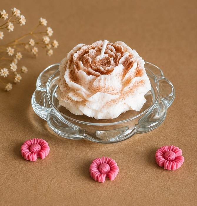 ROS1001 - Rose Flower Soy Wax Candle Rose Flower Soy Wax Candle