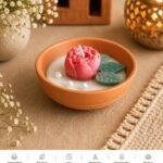 Handcrafted Clay Diya with Rose Candle