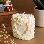 Handmade Floral Heart Candle